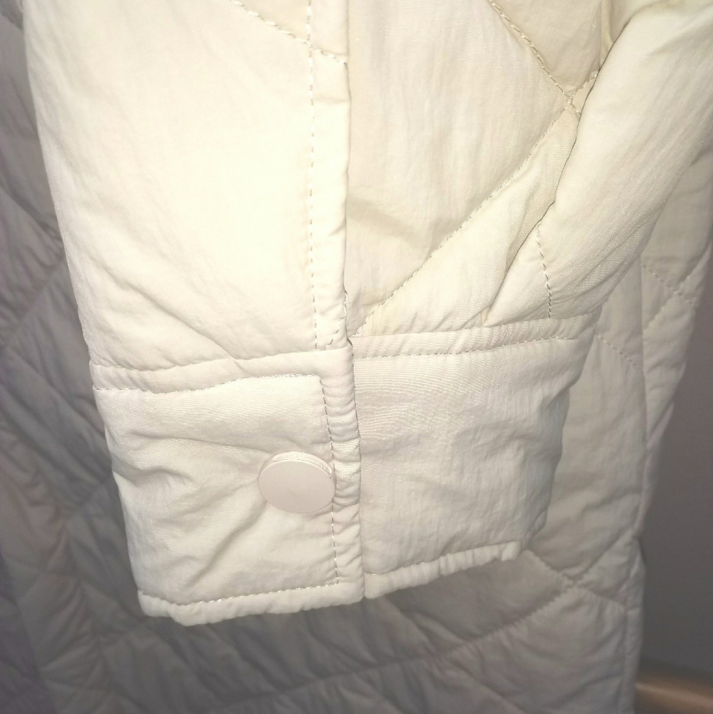 Massimo Dutti Off-White Quilted Puffer Coat Large - Picture 6 of 8